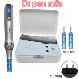 Dr Pen M8S Microneedling Pen Wireless Dermapen Beauty Machine with 2pcs Replacement Cartridges needle length 0.25mm