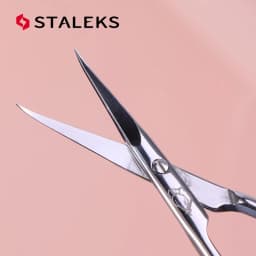 1pc STALEKS SX-21/1m Manicure Dead Skin Scissors Russian Style Olecranon Eyebrow Scissor Magnolia Pattern Exfoliating Nail Tool