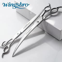 Wingsbro 8 Inch Dog Curved Shark Scissors, Pet Grooming Thinning Scissors, Dog Grooming and Hair Trimming Tool