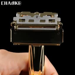 Chaoke Manual Razor Vintage Straight Razor Hand Shaving Razor Stand Beard Shaver Men's Double-Edged Blade