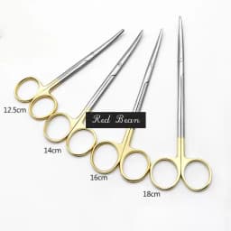 Gold Handle Blunt Tissue Scissors Peel Skin Scissors Nose Peel Blunt Scissors Round Head Serrated Nasal Surgery Tools