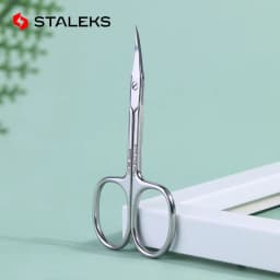 1pc STALEKS Expert 50-2 Stainless Steel Eyebrow Scissors Curve Mouth Exfoliating Hair Removal Trimmer Nail Care Tools