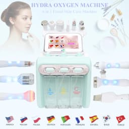 AOKO 6 in 1 Professional Beauty Facial Machine Hydra Aqua Deep Cleaning Skin Care Device H2-O2 Hydro Dermabrasion RF Bio-lifting