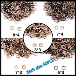 8 Sizes Mix Gaskets 400/800/1600 Pcs Metal Gasket Nylon Wear-Resisting Gaskets Repair Kit Hairdressing Scissor Accessory PJ-0010