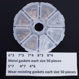 8 Sizes Mix Gaskets 400/800/1600 Pcs Metal Gasket Nylon Wear-Resisting Gaskets Repair Kit Hairdressing Scissor Accessory PJ-0010