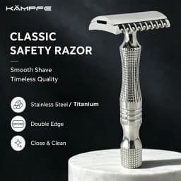 KAMPFE Stainless Steel /Titanium Safety Razor CNC Precision Machined Double Edge Manual Razor Smooth Wet Shaving for Men