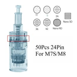 50Pcs 11/16/24/36/42pins Nano Disposable Replacement Cartridges Needles For Dr. Pen M8/M7S - Needle Length 0.25mm