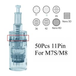 50Pcs 11/16/24/36/42pins Nano Disposable Replacement Cartridges Needles For Dr. Pen M8/M7S - Needle Length 0.25mm