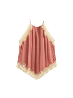 TFMLN New Women Halter Top Elegant Patchwork Design Lace Splicing Irregular Loose Fit Sleeveless Tank Top Chic Streetwear