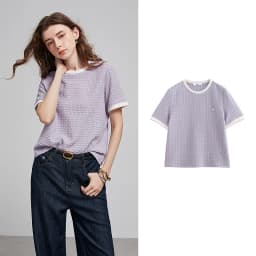 TOYOUTH Women T Shirts 2026 Summer New Embossed Texture Bubble Pleat Color Block Crew Neck Unique Tops