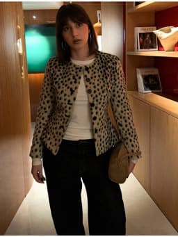 Chic Stylish Outer Coat Women Print Elegant Vintage Autumn Short Jacket Casual Daily Office Streetwear