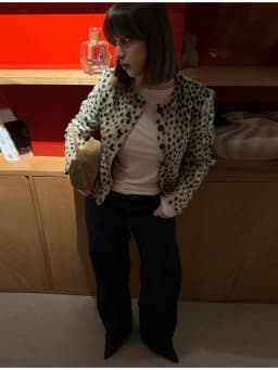 Chic Stylish Outer Coat Women Print Elegant Vintage Autumn Short Jacket Casual Daily Office Streetwear