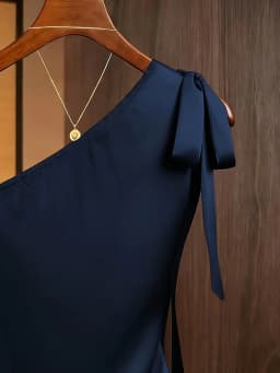 Satin Off-the-Shoulder Women Top with Bow Detail & Ruched Waist