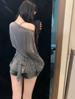 See Through Long Sleeve Oversize T Shirt Women Sexy Back Bandage Off Shoulder Top Female Basic Long Tees Korean Chic Lady New