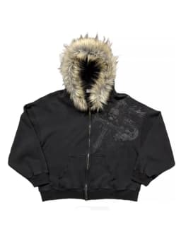 Autumn Winter Y2k Women Aesthetic Harajuku Faux Fur Collar Hoodies Clothes Graphic Hip Hop Punk Gothic Zip Up Hoodies 2026 New