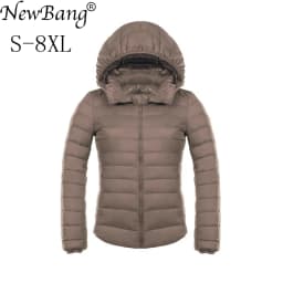 NewBang Brand 7XL 8XL Women's Jacket Large Size Down Coat Ultra Light Down Jacket Women Lightweight Warm Windproof Parka Plus
