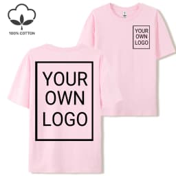 Double Sided Customized LOGO Picture Women T-Shirt Summer Y2K Loose Short Sleeves Comfortable T Shirts Crewneck DIY Tee Tops