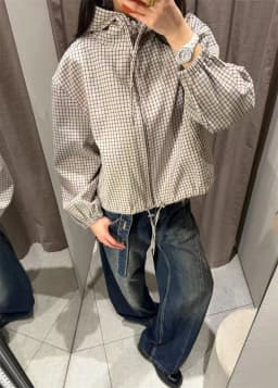 Guobioziy Women's Jacket 2026 Fall New Plaid Long-Sleeve Hooded Loose Fit Jacket Parka Casual Fashion European and American