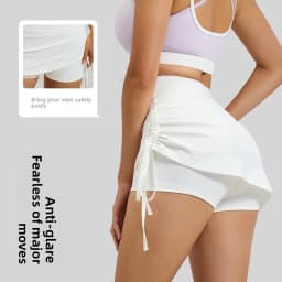 2026 Summer Hot Women's Sports Skirt Anti-running Skirt High Waist Running Shorts Fake Two-piece Yoga Shorts Drawstring Sexy Fit