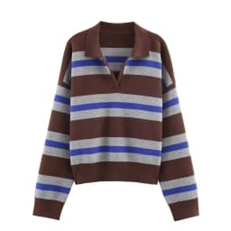Nlzgmsj 2025 Autumn High Street Chic Women Striped Knitted Sweaters Women Full Sleeve Vintage Style Tops