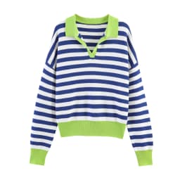 Nlzgmsj 2025 Autumn High Street Chic Women Striped Knitted Sweaters Women Full Sleeve Vintage Style Tops