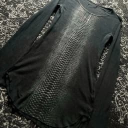 Karrcat Trashy Y2k Snakeskin Print T-shirt Grunge Aesthetics Long Sleeve Knitted Tops Vintage 2000s Streetwear American Retro