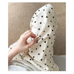 Women's Breathable Linen Polka Dot Banana Pants Summer Casual Trousers Elastic Waist Drawstring Wide-Leg Pants