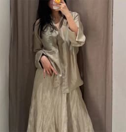 Guobioziy Women's Shirt 2026 Summer New Solid Color Long Sleeve Embroidered Pocket Loose Shirt Elegant Stylish Simple Fashion