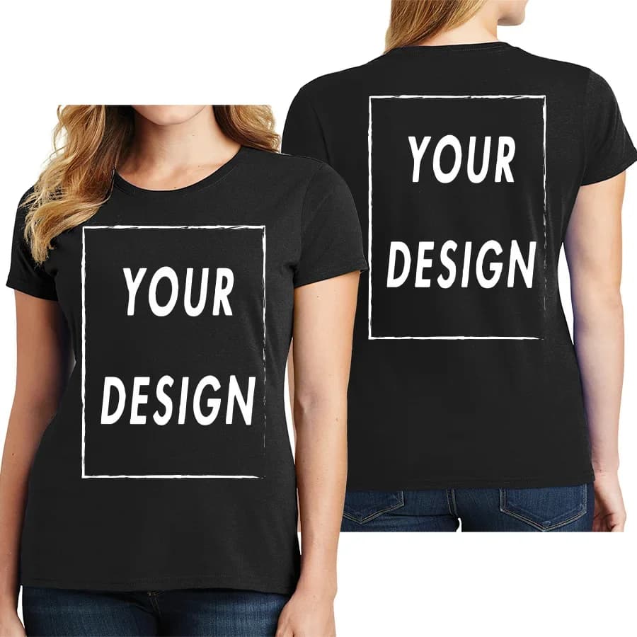 UE Size Custom Team T-shirt for Women, Add Your Own Design in Front and Back, Print and Text, High-quality T-shirt for Men
