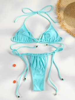 Sexy Triangle Mini Bikini Sets Micro Thongs Swimsuit Women Bathing Suit Biquini Bandage Beachwear Print Swimwear Thong Bikini