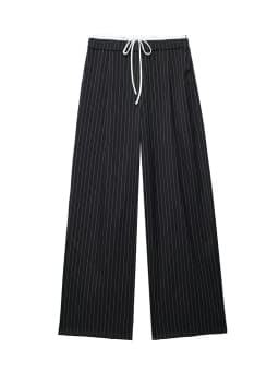 Willshela Women Fashion Solid Lace Up Side Zipper Straight Pants Vintage High Elastic Waist Female Chic Lady Trousers