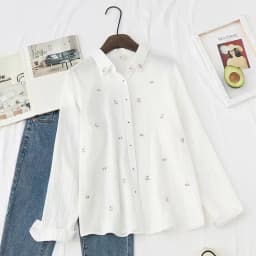 2026 Spring Autumn New Fresh Cotton Yarn Ladies Long Sleeve Shirt Flower Embroidered Women's Casual Shirt Female Blouse Clothes