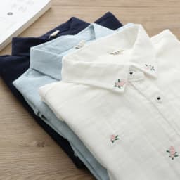 2026 Spring Autumn New Fresh Cotton Yarn Ladies Long Sleeve Shirt Flower Embroidered Women's Casual Shirt Female Blouse Clothes