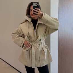 Elegant Women's Slim Trench Coat Stand Collar Zipper Button Irregular Waist Cinched Strap Puff Sleeve Jacket Autumn NEW Outfit
