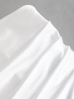 White Pleated Fishtail Skirt