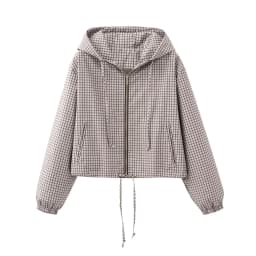 Jackets & Coats Women's Autumn 2026 New Plaid Hooded Fashion Loose Elegant Young Women Jacket Chic Autumn Holiday Street Jackets