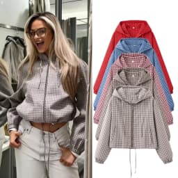 Jackets & Coats Women's Autumn 2026 New Plaid Hooded Fashion Loose Elegant Young Women Jacket Chic Autumn Holiday Street Jackets