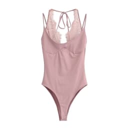 Women's Jumpsuit 2026 Spring New Solid Color Halter Neck Lace Splice Sexy Slim-Fit Romper Personalized Fashion