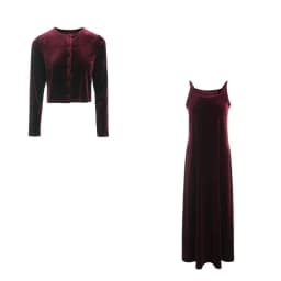 2024 Autumn Women Solid Color New Sleeveless Dress Single-breasted Long-sleeved Cardigan And Long Robes Female Casual Clothes