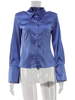CNYISHE Button O Neck Long Sleeve Solid Women Tops Shirts Casual Skinny Elegant OL Sexy Club Streetwear Female Tees Blouse Slim