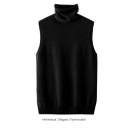 Elegant British Style 100%Wool Turtleneck Ladies Sweater Sleeveless Tank Tops 2026 Autumn Slim Soft And Warm Knitted Women Vests