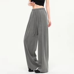Women's Straight-Leg Denim Jeans, Lyocell Fabric Elastic-Waist Loose-Fit Trousers, Commute Slimming Wide-Leg Pants