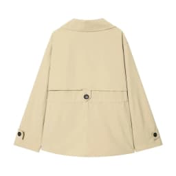 ETJ 2026 Women Casual Trench Coat Short Style Drawstring Waist Jacket Fashion Office Lady Spring Autumn Coat