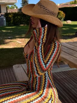 Women Y2k Retro Chevron Striped Long Dress Long Sleeve Deep V O-ring Bodycon Maxi Dress Female Summer Travel Club Party Dresses