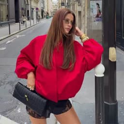Women's Jacket 2026 New Fashion Red Pilot Jacket for Women Autumn Ladies Outerwear Casaul Chic Coat Loose Women Jacket