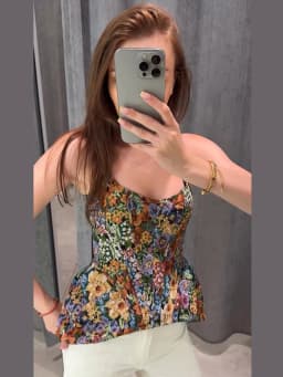 2026 Summer Autumn Chic Print Flower Slim Top Women Sleeveless Slash Neck Sling Backless Zipper Vest Female Lady Tops New