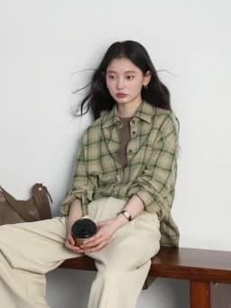 CHIC VEN Women Shirts Loose Casual New Sanding Plaid Shirt Long Sleeve Medium Long Length Blouses Female Tops Spring Autumn 2025