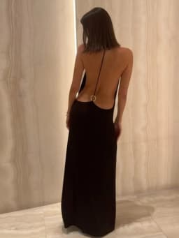 Women's Plain Backless Transparent Fashion Sexy Halter Dress, Casual Summer Sleeveless Top, Elegant Daily Wear