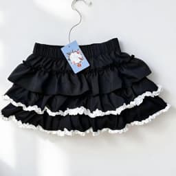 Women Mini Skirts Tiered Ruffles Lolita Built-in Shorts Kawaii Sukapan Skort Gothic Punk Coquette Y2K E-girl Black Lace Gown