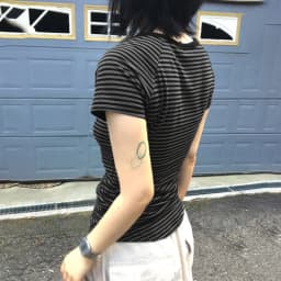 Goth Dark Casual Women Short Sleeve Striped T-shirts Y2K Fashion V-neck Button-up T-Shirt E-girl Slim Basic Tops Mall Goth Cloth